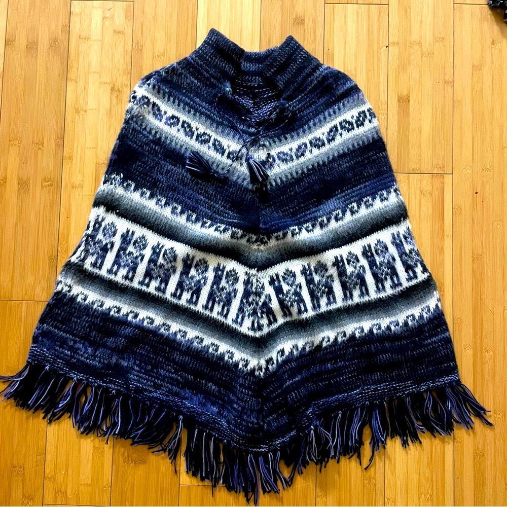 PERUVIAN ALPACA WOOL PONCHO || VINTAGE AUTHENTIC HANDMADE IN CUZCO